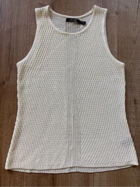 Lauren Ralph Lauren Linen Blend Cream Knit Tank Top Sz Large